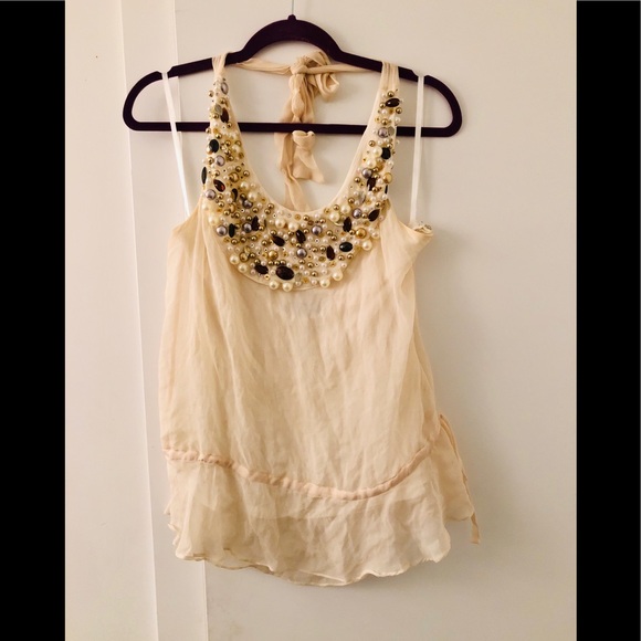 Beaded Halter Neck Blouse - Picture 1 of 9